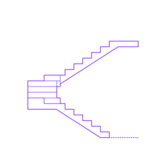 Buildings Stair Types U Shaped Winder Stairs Sketch Style Svg Vector, Free Vectors File
